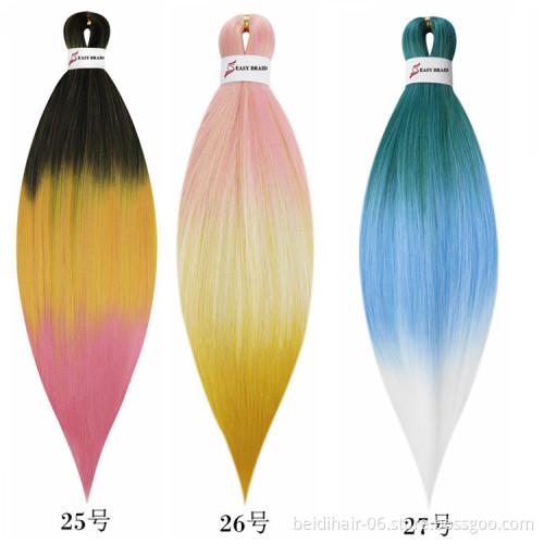 20inch 26inch EZ Braiding Hair Easy Braids Prestretched Synthetic Yaki Jumbo Braids Factory Wholesale Customize Packaging